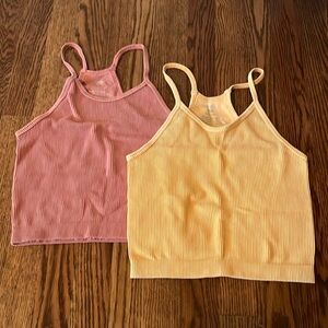 Ribbed Racerback Tank Top Set